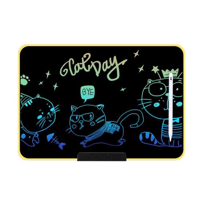 Rechargeable Children Graffiti LCD Drawing Board, Style:16 inch Yellow / Color Writing