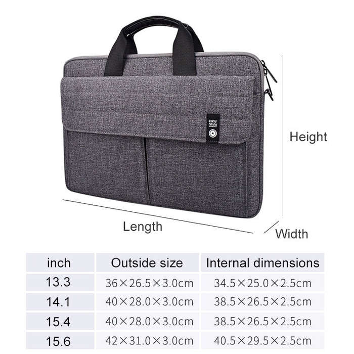 ST08 Handheld Briefcase Carrying Storage Bag with Shoulder Strap for 14.1 inch Laptop(Grey)