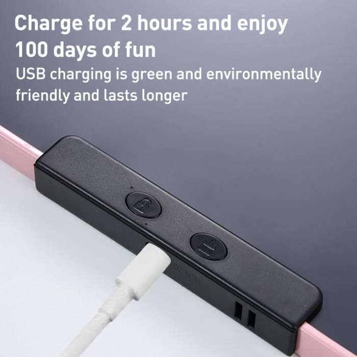 Rechargeable Children Graffiti LCD Drawing Board, Style:28 inch Pink / Green Writing