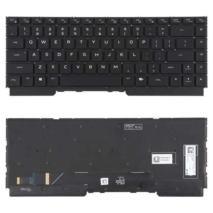US Version Colorful Backlit Laptop Keyboard for DELL Alienware M15 R5 M15 R6 M15 R7(Black)