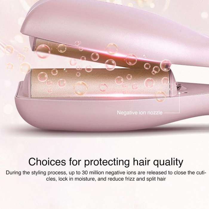 K-SKIN KD885 Negative Ion Electric Hair Curler Iron Hair Styling Tool(EU Plug Pink)