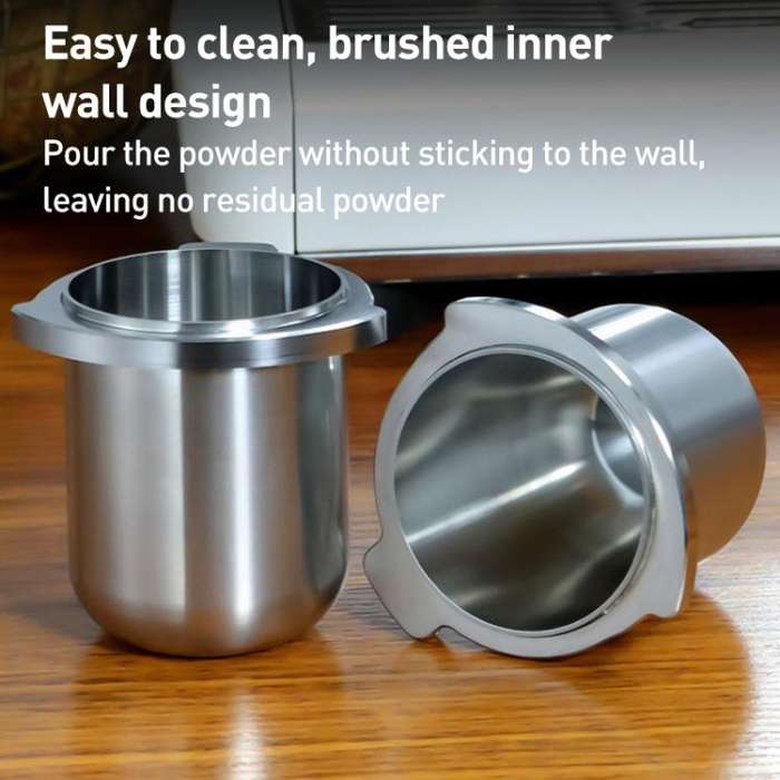 54mm Compatible Type Coffee Machine Handle Stainless Steel Dosing Cup Mug Coffee Powder Feeder Fo...