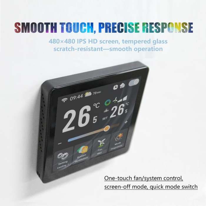 BAC-2005AL Two Channel 4 inch Screen Smart Room Thermostat(Black)