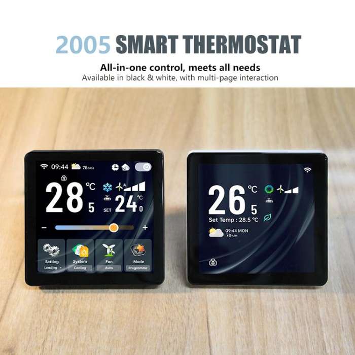 BAC-2005ALW Two Channel WiFi 4 inch Screen Smart Room Thermostat(White)