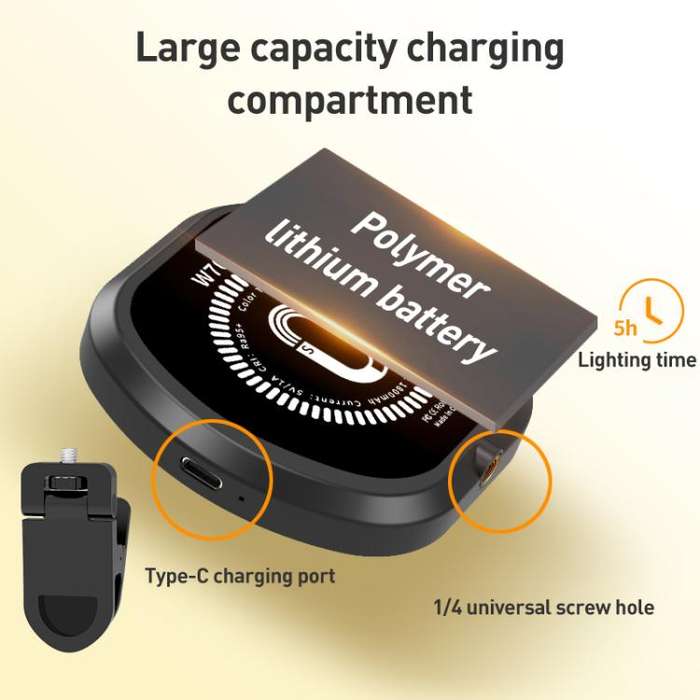 W70 Multifunctional Portable Magnetic Fill Light, Style:Three-Colors Light