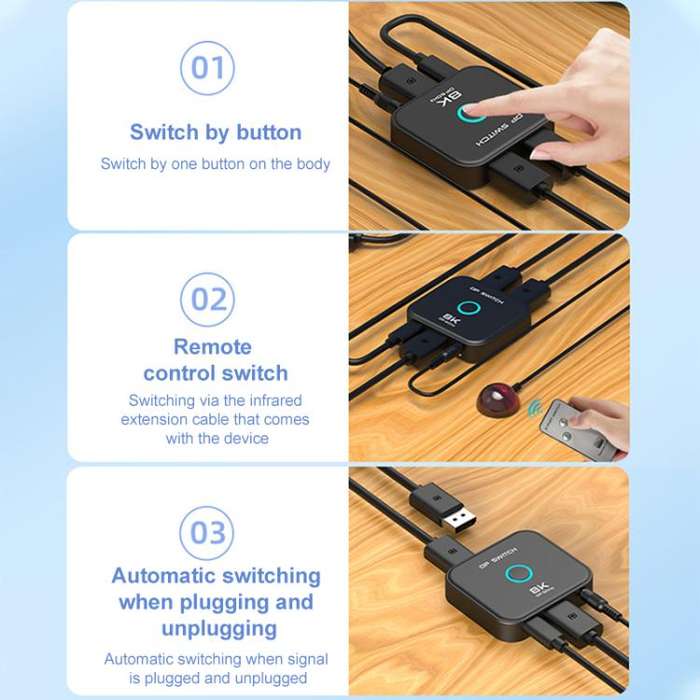 FJGEAR FJ-8K201DP 8K 60Hz DP One-way Switch(EU Plug)