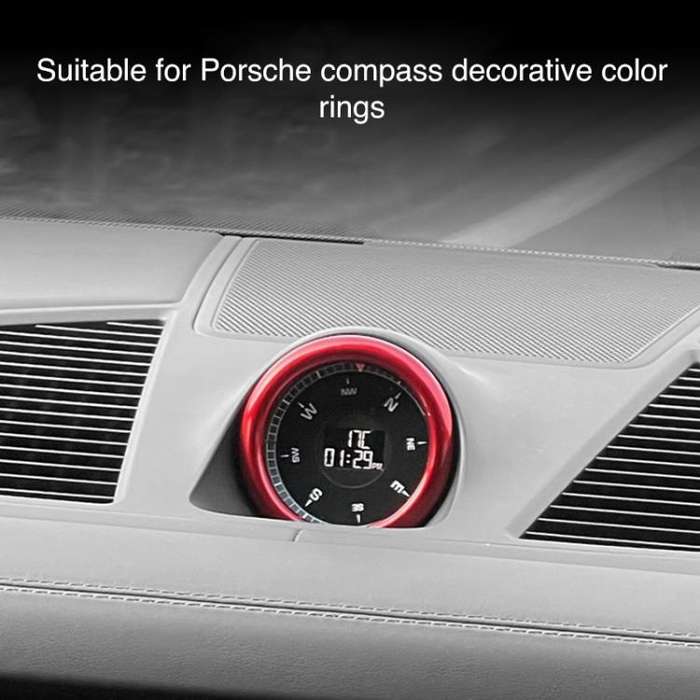 For Porsche Macan / Cayenne / Panamera 911 718 Car Compass Stopwatch Decorative Ring Cover(Black)
