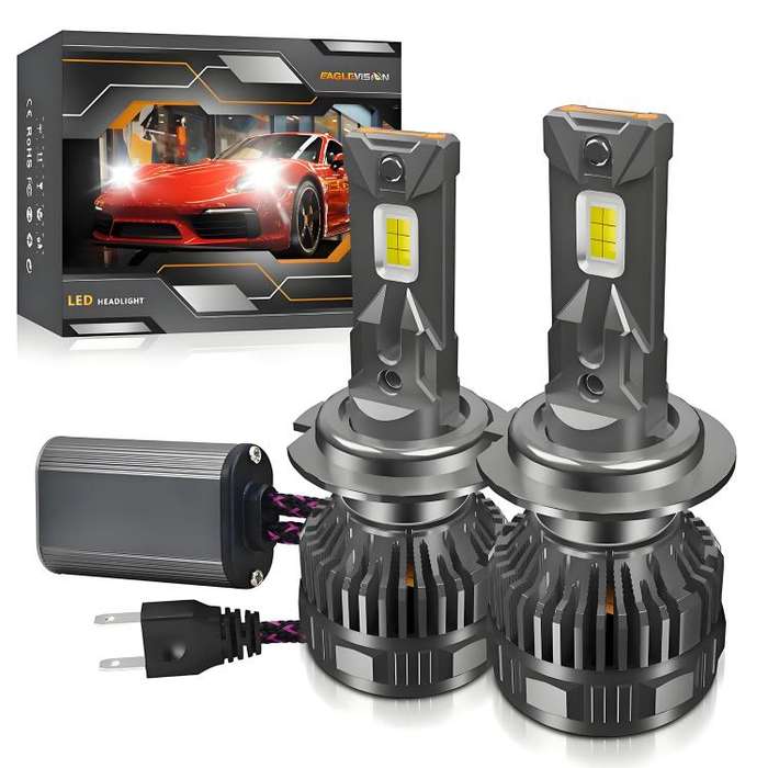 H7 2pcs/Pack 50W 6000LM 6000K Car Double Copper Tube LED Headlight Bulb(Gun Color)