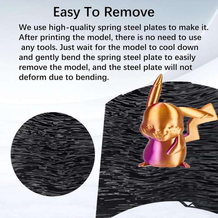 3D Printer Build Plate Spring Steel Sheet For ANYCUBIC 268x256mm, Style:Satin + Water Ripple PRN ...