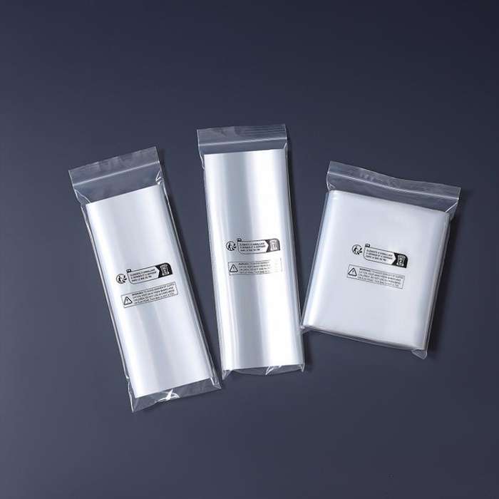100pcs Double Layer Environmental Label Warning Printed Ziplock Bag, Size:8 x 12cm 10 Wire