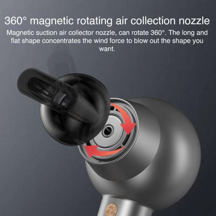 WG-F01 LED Digital Display Smart Frequency Conversion Negative Ion High Speed Hair Dryer, US Plug...