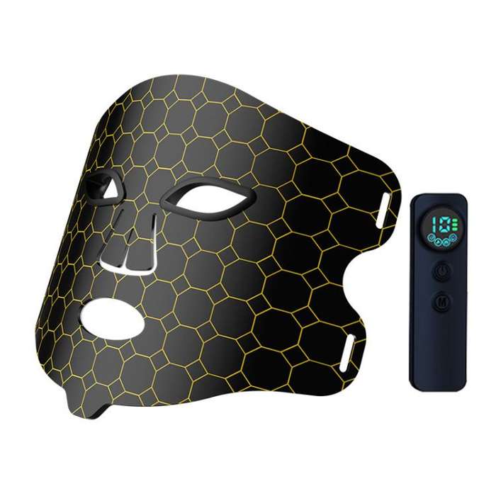 WG-B-M03 Vibration Massage Photon Mask Photon Rejuvenation Facial Beauty Device, US Plug(Black)