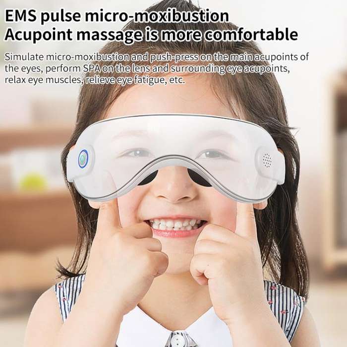 WG-JQ-Z223 Massage Eye Protector Multifunctional Hot Compress EMS Eye Massager(White)