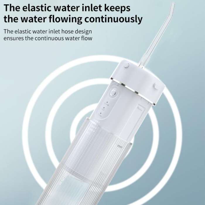 WF-B309 Retractable Electric Water Flosser Portable Oral Irrigator, 190ml Water Tank(White)