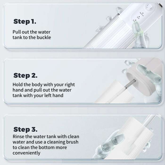 WF-B309 Retractable Electric Water Flosser Portable Oral Irrigator, 190ml Water Tank(White)