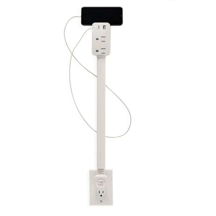 US Plug Power Outlet Extender Power Socket Extension Tool With USB / Type-C Fast Charging(White)