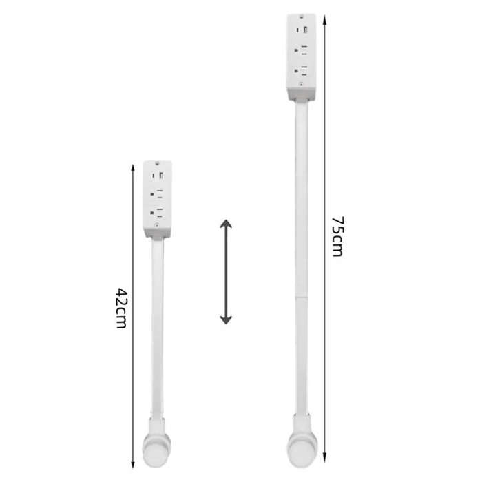 US Plug Power Outlet Extender Power Socket Extension Tool With USB / Type-C Fast Charging(White)