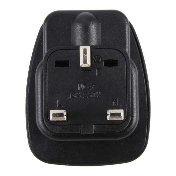 WSA-7 UK Plug Global Travel Universal Adapter with Safety Shutter(Black)