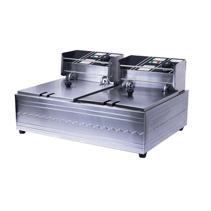 Multifunctional Commercial Stainless Steel Thick Electric Fryer Electric Boiler, Dual Cylinder 12...
