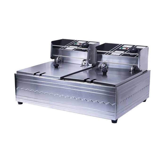Multifunctional Commercial Stainless Steel Thick Electric Fryer Electric Boiler, Dual Cylinder 12...