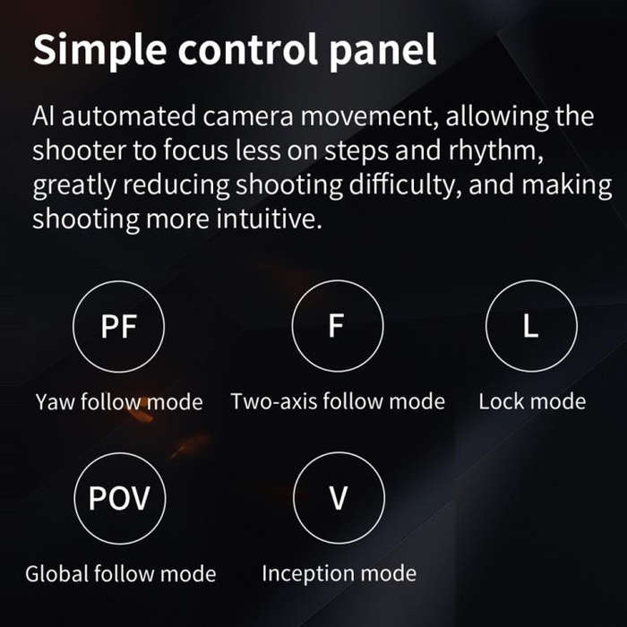 FUNSNAP CM8 Smartphone Stabilizer Foldable 3-axis Anti-shake Vlog Shooting Gimbal, AI Version(Black)