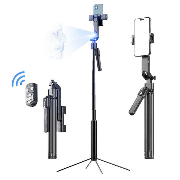 FUNSNAP A8 AI Smart Face Tracking Selfie Stick 5-axis Anti-shake Stand(Black)
