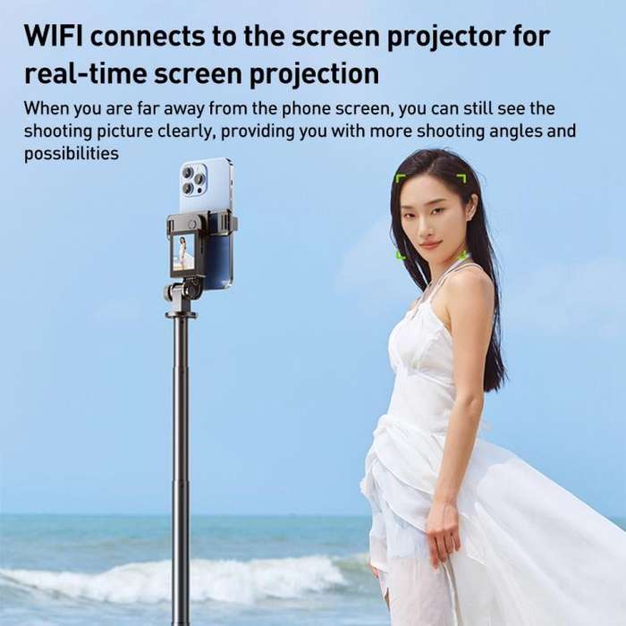 FUNSNAP CL07 Smart Screen-casting Selfie Stick Anti-shake Tripod(Black)
