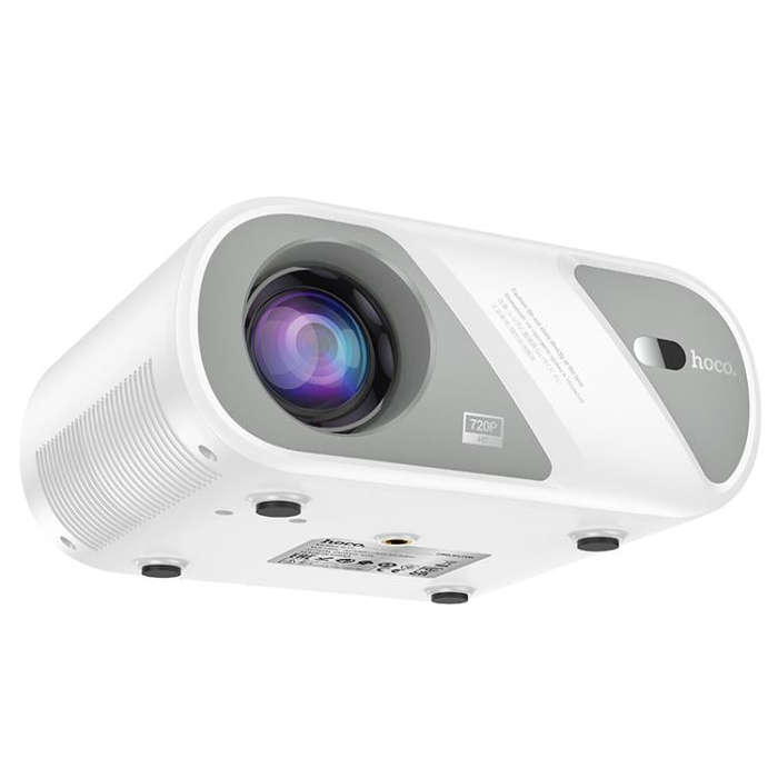 hoco DT1 1280x720P 140ANSI WiFi Bluetooth Wireless Projector Same Screen Version, US Plug(White)