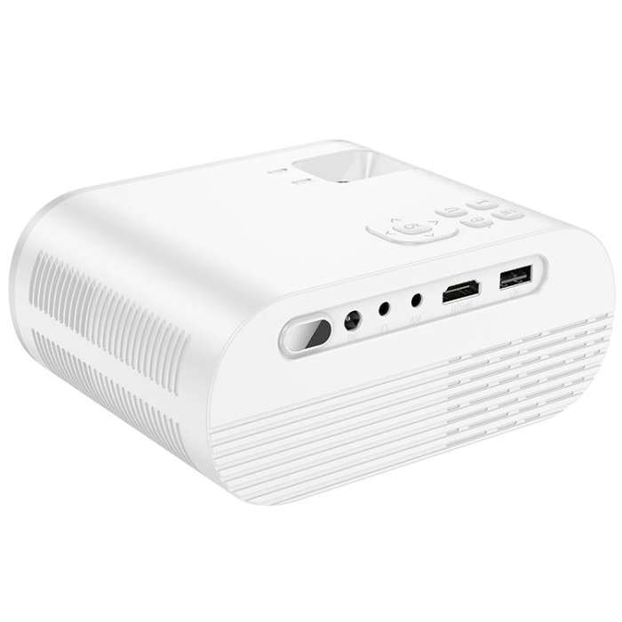 hoco DT1 1280x720P 140ANSI WiFi Bluetooth Wireless Projector Same Screen Version, US Plug(White)