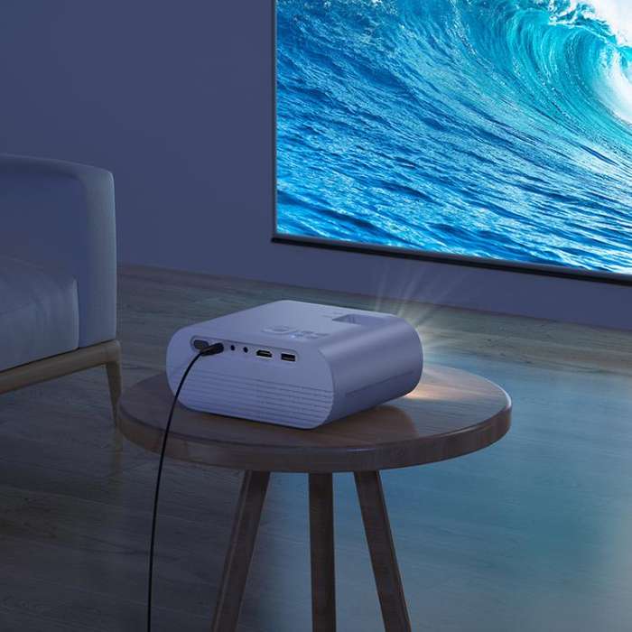 hoco DT1 1280x720P 140ANSI WiFi Bluetooth Wireless Projector Same Screen Version, US Plug(White)