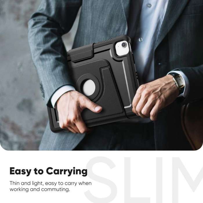 For iPad Air 11 2025 / 2024 Honeycomb Magnetic Rotation Holder Leather Smart Tablet Case(Black)