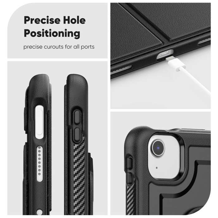 For iPad Air 11 2025 / 2024 Honeycomb Magnetic Rotation Holder Leather Smart Tablet Case(Black)
