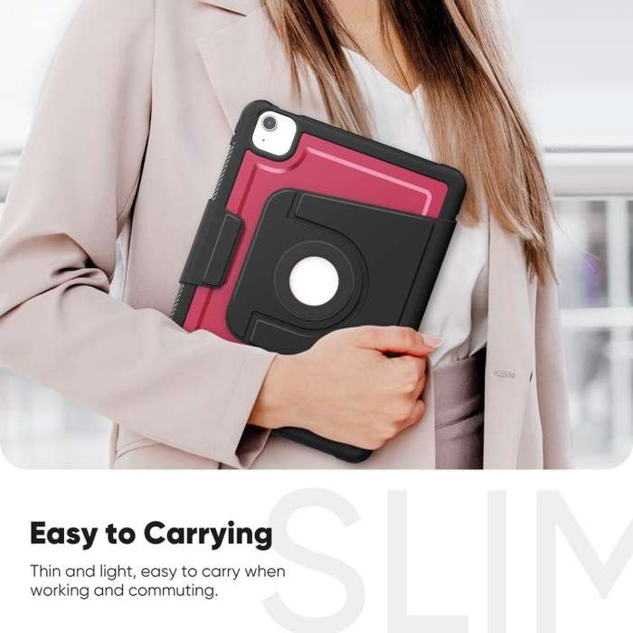 For iPad Air 11 2025 / 2024 Honeycomb Magnetic Rotation Holder Leather Smart Tablet Case(Wine Red)