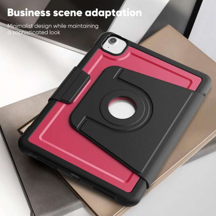 For iPad Air 11 2025 / 2024 Honeycomb Magnetic Rotation Holder Leather Smart Tablet Case(Wine Red)