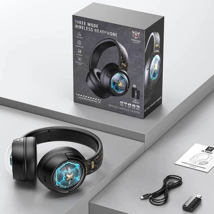 ONIKUMA GT802  Bluetooth 2.4G Wired E-sports Game Headset(Black)
