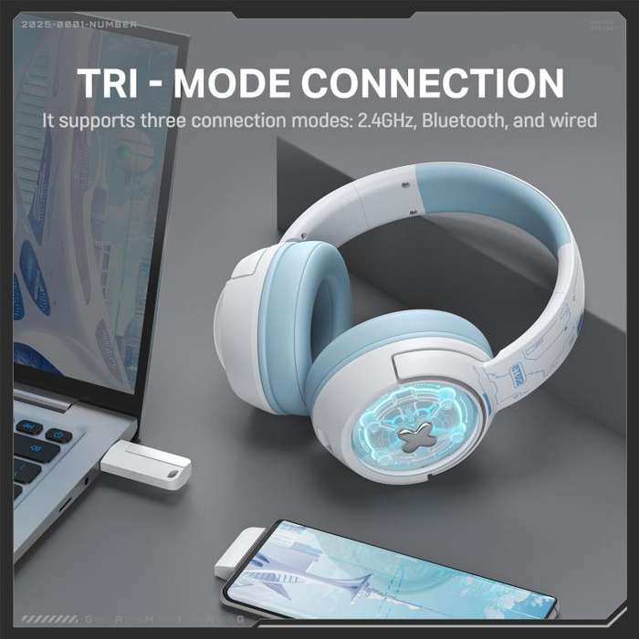 ONIKUMA GT802  Bluetooth 2.4G Wired E-sports Game Headset(White)