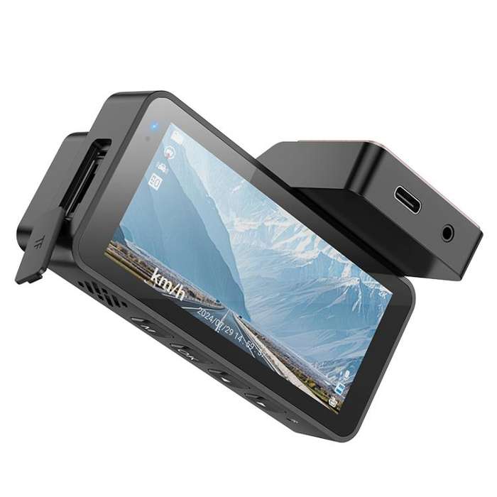 hoco DV11 2K 3.69 inch IPS Screen Display GPS Driving Recorder(Silver Grey)