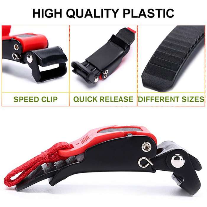 SOMAN QB12 Motorcycle Helmet Buckle Universal Quick Release Plastic Clip(Black Red)