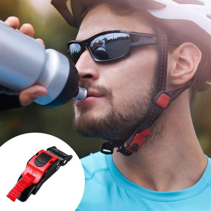 SOMAN QB12 Motorcycle Helmet Buckle Universal Quick Release Plastic Clip(Black Red)