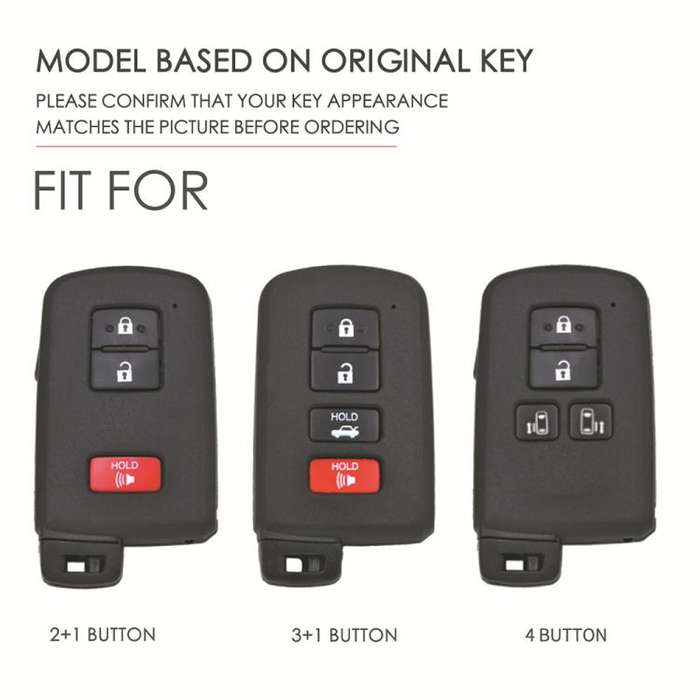 For Toyota North American 4-button C011 Crazy Horse Cowhide Car Key Protection Cover(Blue)
