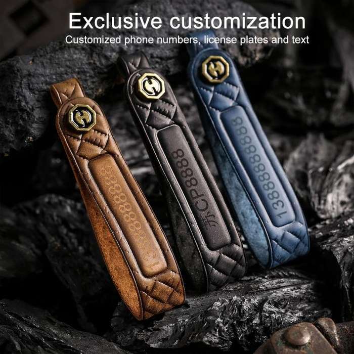 For Kia Carnival SX Hallmo E171 Crazy Horse Cowhide Car Key Protection Cover(Blue)