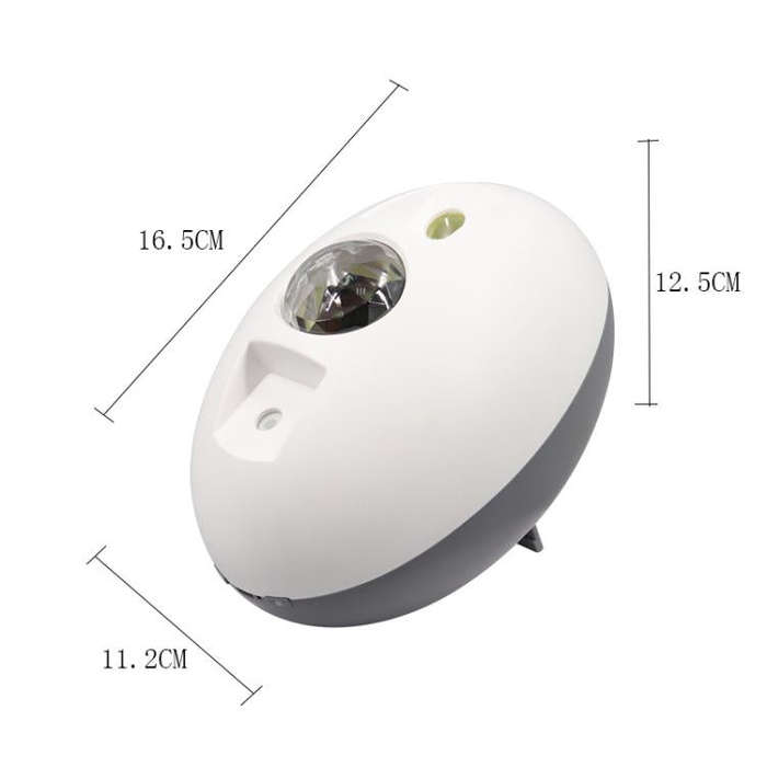 Elliptical Starry Projection Lamp Rechargeable Atmosphere Light, Style:No Remote Control(White Grey)