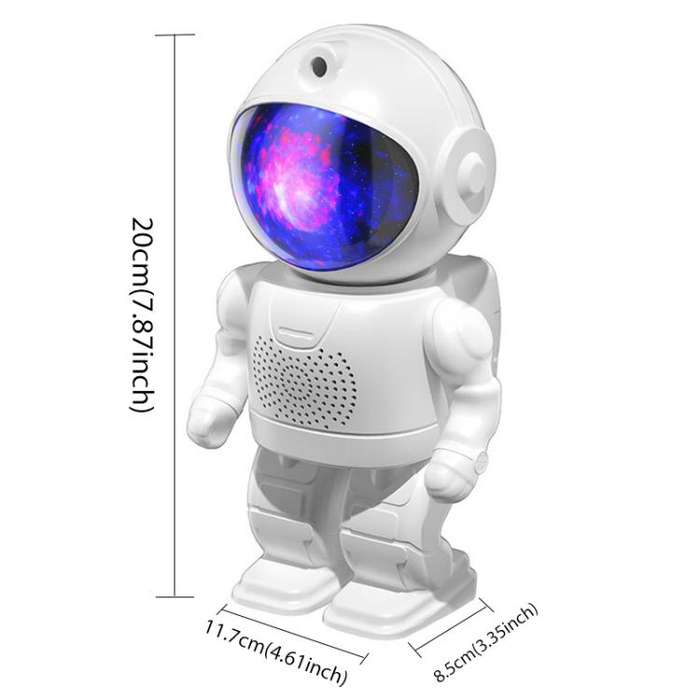 Astronaut Starry Projection Lamp Remote Control Laser Light, Style:Bluetooth Version(White)