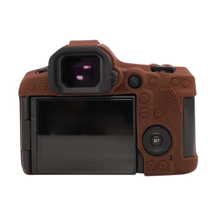 For Canon EOS R5 Mark II / R5II Glossy Soft Silicone Protective Case(Coffee)