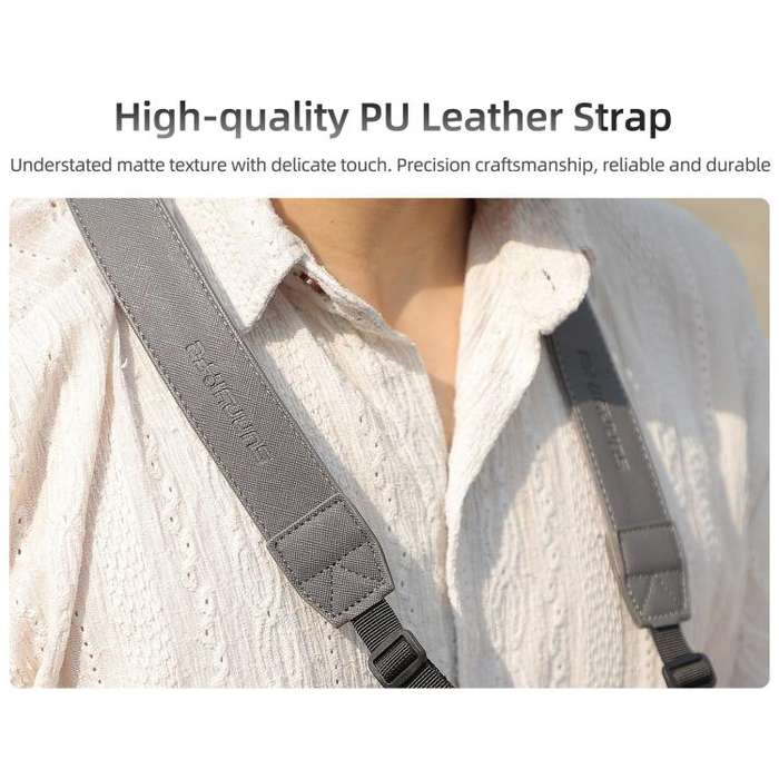 For DJI RC Plus 2 / 1 Sunnylife Controller Hanger Bracket with PU Leather Strap Shoulder Belt(Grey)