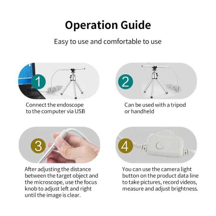 Supereyes Y002 200W HD USB Industrial Dispensing Machine Endoscope Electron Microscope(Silver)