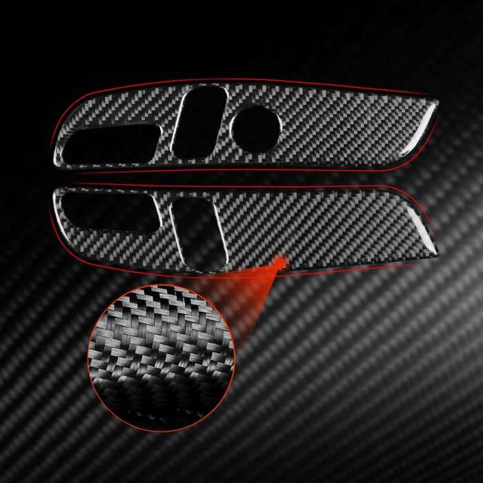 For Tesla Model 3 2023- 2pcs/Set Carbon Fiber Car Seat Adjustment Panel Decorative Sticker, Left ...