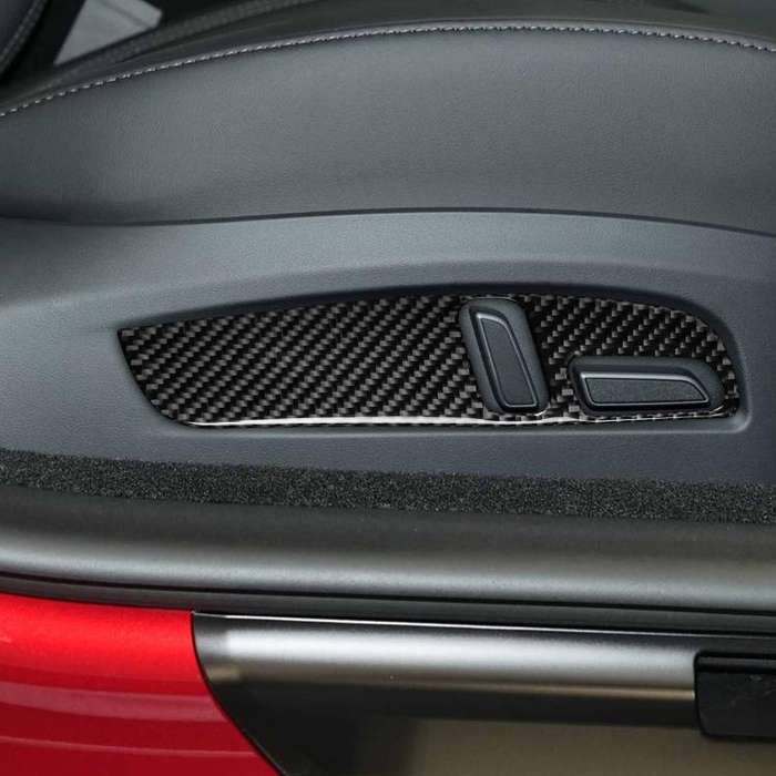 For Tesla Model 3 2023- 2pcs/Set Carbon Fiber Car Seat Adjustment Panel Decorative Sticker, Left ...
