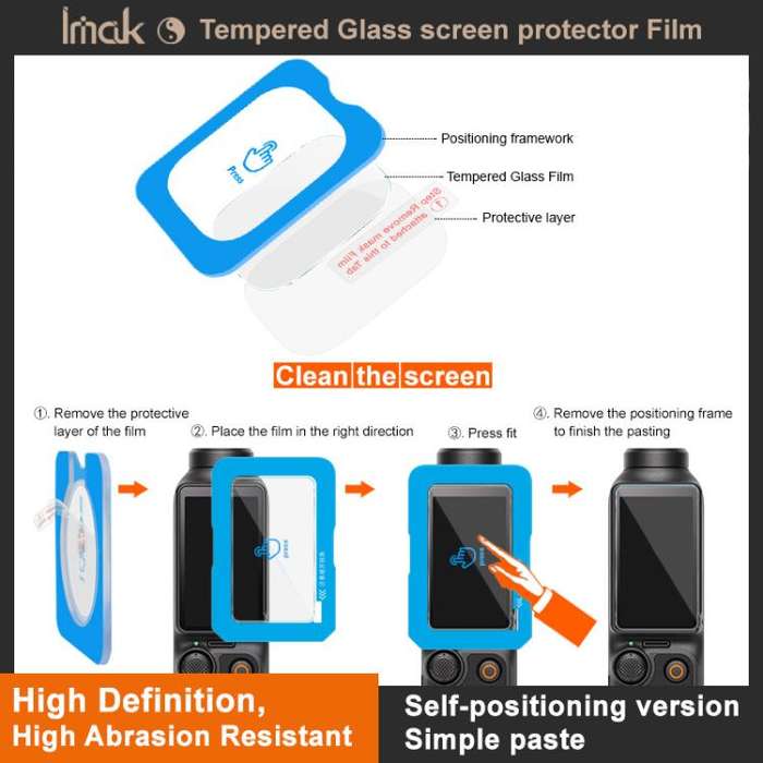 For GoPro HERO12 Black imak Tempered Glass Film with Camera Lens Film, Self-positioning Version