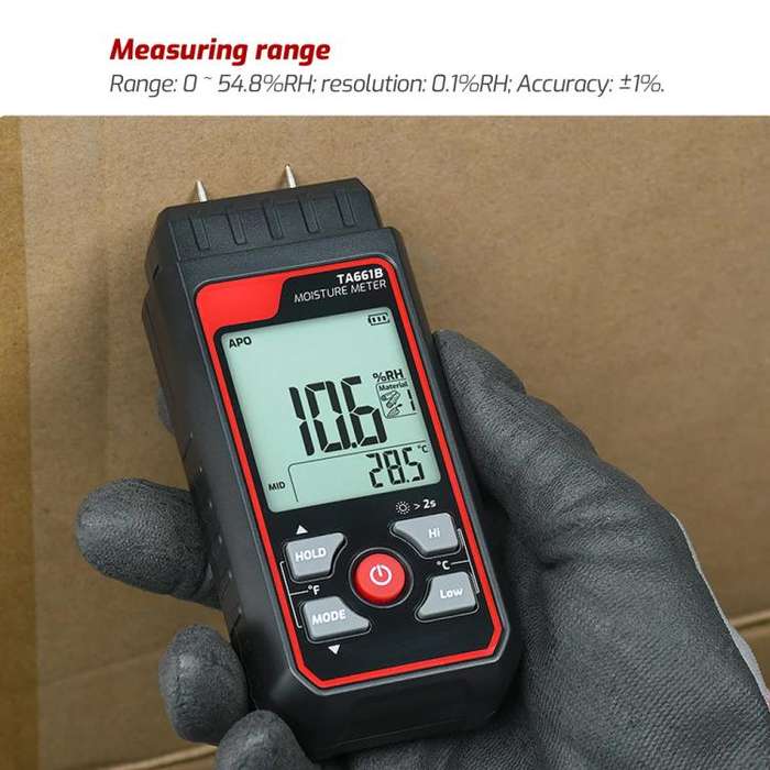 TASI TA661B Wood Moisture Meter Quickly Measure Moisture Content Tester Temperature Humidity Dete...